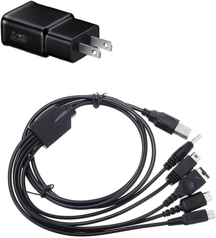 كابل شحن وحدة التحكم في الألعاب - كابل شحن USB للألعاب 5 في 1 لـ NDS Lite/Wii U/New 3DS XL LL / 2DS / GBA SP/PSP 1000 2000 3000 in Kuwait