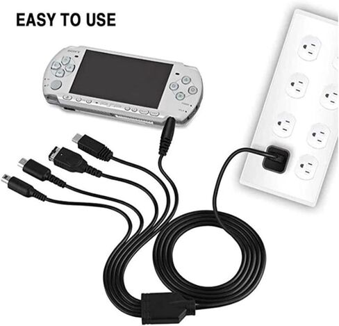 كابل شحن وحدة التحكم في الألعاب - كابل شحن USB للألعاب 5 في 1 لـ NDS Lite/Wii U/New 3DS XL LL / 2DS / GBA SP/PSP 1000 2000 3000 in Kuwait