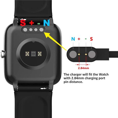 شاحن الساعة الذكية E ECSEM مخصص لـ Sunorshop H23 & AviiHoug H23 & XSUTIC H23 استبدال كابل شحن USB المغناطيسي ملحقات سلك 3.3 قدم in Saudi Arabia