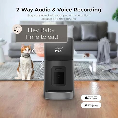 Smart HD Cat Feeder, 1080p HD Camera Pet Feeder Night Vision, 6L Anti Jam Fresh Food Feeder, 7g per Meal, Smart Cat Feeder Dry Food, Advanced 10s Call Meal Feeder, 2 Way Audio Recording Feeder in Saudi Arabia