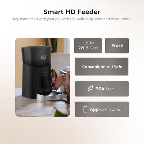 Smart HD Cat Feeder, 1080p HD Camera Pet Feeder Night Vision, 6L Anti Jam Fresh Food Feeder, 7g per Meal, Smart Cat Feeder Dry Food, Advanced 10s Call Meal Feeder, 2 Way Audio Recording Feeder in Saudi Arabia