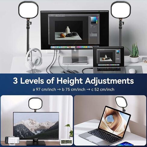 ULANZI K7 Streaming Video Conferencing Light with Stand C-Clamp, Brightness/Color Temperature Adjustable 15W Ring Light Key Light for Video Calls Zoom Meeting Home Office Monitor Webcam Light in Saudi Arabia