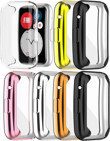 Screen Protector Cases Compatible with Huawei Watch Fit Accessories Covers Scratched Full Coverage Soft TPU Protective Case (7Colors) in Saudi Arabia