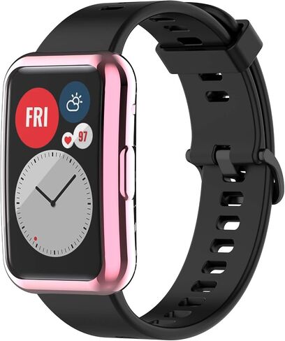 Screen Protector Cases Compatible with Huawei Watch Fit Accessories Covers Scratched Full Coverage Soft TPU Protective Case (7Colors) in Saudi Arabia