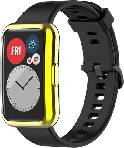 Screen Protector Cases Compatible with Huawei Watch Fit Accessories Covers Scratched Full Coverage Soft TPU Protective Case (7Colors) in Saudi Arabia