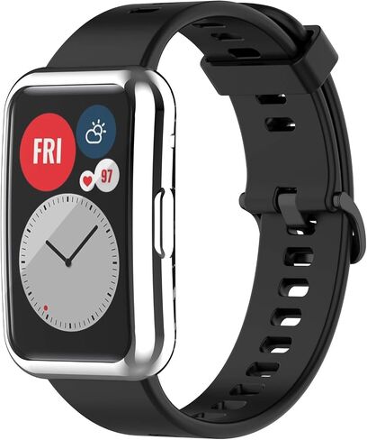 Screen Protector Cases Compatible with Huawei Watch Fit Accessories Covers Scratched Full Coverage Soft TPU Protective Case (7Colors) in Saudi Arabia