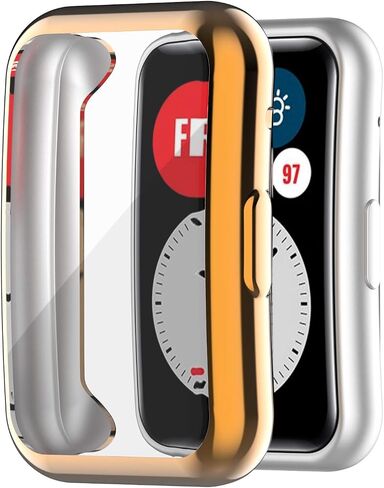 Screen Protector Cases Compatible with Huawei Watch Fit Accessories Covers Scratched Full Coverage Soft TPU Protective Case (7Colors) in Saudi Arabia