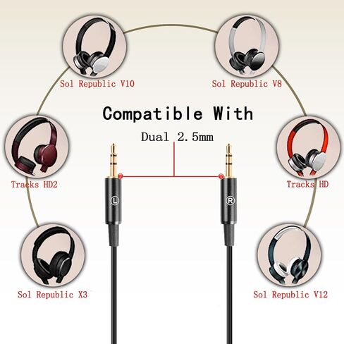 FAAEAL Audio Replacement Cable Compatible with Sol Republic Master Tracks HD HD2 Sol Republic V10 V12 X3 Headphones,in-line Mic Control Headphone Cord Works on iOS Android Xiaomi(4.2ft) in Saudi Arabia