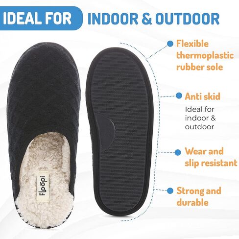 Floopi Slippers for Women Kelly Indoor Outdoor Plaid Faux Sherpa Fur Lined Scuff Slipper W/Memory Foam in Saudi Arabia