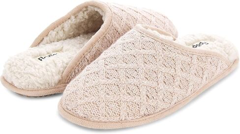 Floopi Slippers for Women Kelly Indoor Outdoor Plaid Faux Sherpa Fur Lined Scuff Slipper W/Memory Foam in Saudi Arabia