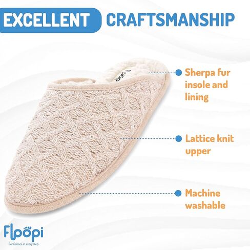 Floopi Slippers for Women Kelly Indoor Outdoor Plaid Faux Sherpa Fur Lined Scuff Slipper W/Memory Foam in Saudi Arabia