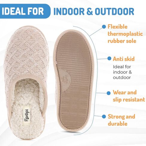 Floopi Slippers for Women Kelly Indoor Outdoor Plaid Faux Sherpa Fur Lined Scuff Slipper W/Memory Foam in Saudi Arabia