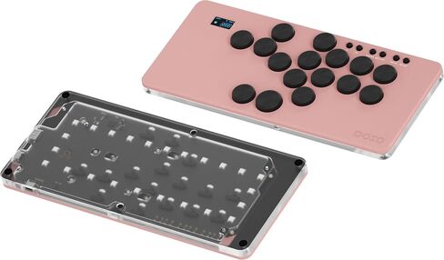 KEEBMONKEY DOIO Hitpad Standard Series Aluminum & Acrylic Gaming Leverless Arcade Controller w/ 0.96' Display, RGB & Dual USB-C for PC/Switch/PS3/PS4/PS5 (White) in Kuwait