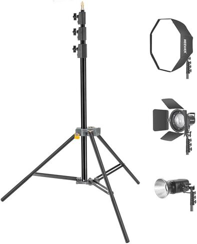 Impact Link Interlocking Air-Cushioned Light Stand (7') - Heavy Duty 4-Section Light Stand for Photography, 8.8 lb Capacity, 5/8" Baby Pin, 3/8"-16 Thread for Studio Lighting, LED, Ring Lights in Kuwait