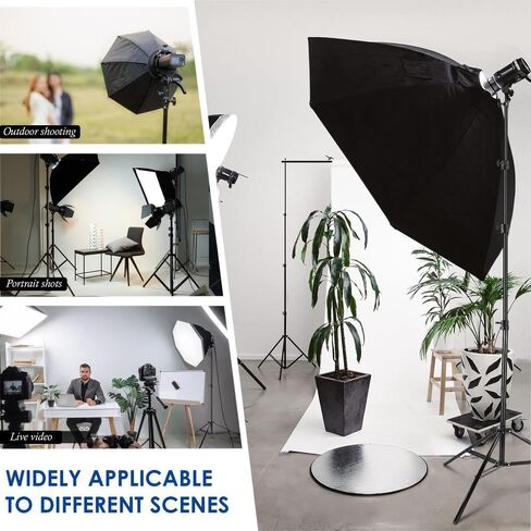 Impact Link Interlocking Air-Cushioned Light Stand (7') - Heavy Duty 4-Section Light Stand for Photography, 8.8 lb Capacity, 5/8" Baby Pin, 3/8"-16 Thread for Studio Lighting, LED, Ring Lights in Kuwait