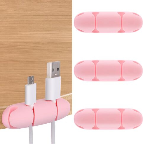 Cable Holder Clips 3Pcs Cord Organizer for Desk 4 Hole Silicone Adjustable Cord Clip Adhesive Wire Management USB Charging Cable Harness Holder for Office Home Car Desk Nightstand USB Charger in Saudi Arabia