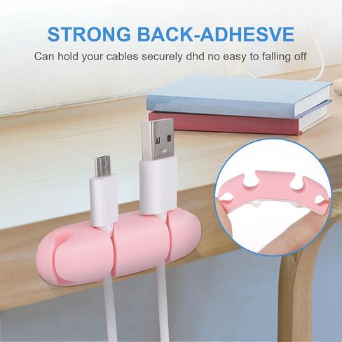 Cable Holder Clips 3Pcs Cord Organizer for Desk 4 Hole Silicone Adjustable Cord Clip Adhesive Wire Management USB Charging Cable Harness Holder for Office Home Car Desk Nightstand USB Charger in Saudi Arabia