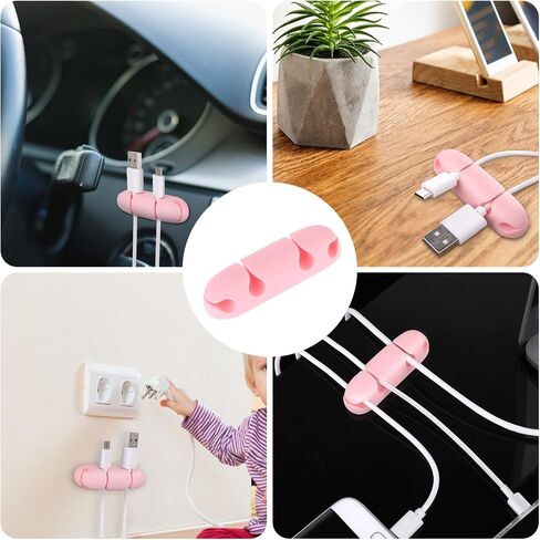 Cable Holder Clips 3Pcs Cord Organizer for Desk 4 Hole Silicone Adjustable Cord Clip Adhesive Wire Management USB Charging Cable Harness Holder for Office Home Car Desk Nightstand USB Charger in Saudi Arabia