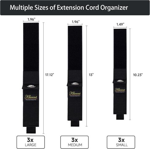 أشرطة تخزين شديدة التحمل للأسلاك، 9 عبوات (10 بوصة - 13 بوصة - 17 بوصة) منظم حامل سلك تمديد فائق القيمة بأحجام مختلفة، ورشة عمل قابلة لإعادة الاستخدام ومنظمات المرآب وتخزين الكابلات والخرطوم وسلك الطاقة in Kuwait