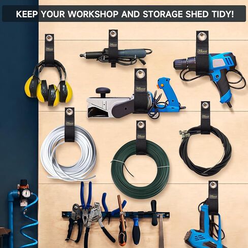 أشرطة تخزين شديدة التحمل للأسلاك، 9 عبوات (10 بوصة - 13 بوصة - 17 بوصة) منظم حامل سلك تمديد فائق القيمة بأحجام مختلفة، ورشة عمل قابلة لإعادة الاستخدام ومنظمات المرآب وتخزين الكابلات والخرطوم وسلك الطاقة in Kuwait