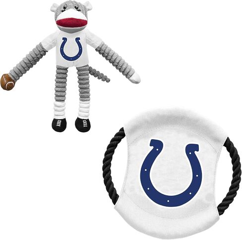 Littlearth Unisex-Adult NFL Los Angeles Rams Sock Monkey and Flying Disc Pet Toy Combo Set, Team Color, One Size in Kuwait