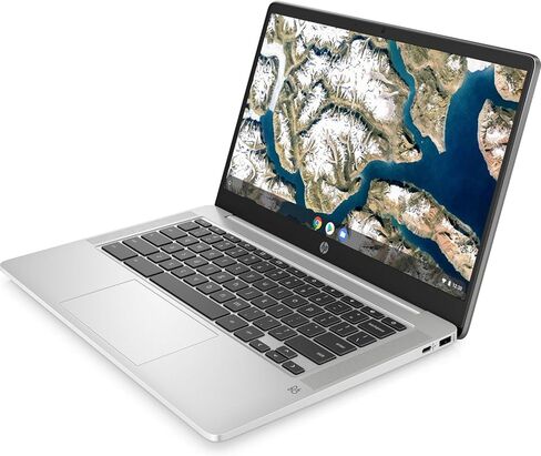 HP Chromebook 14a-na1093cl 14 Inch Full HD Laptop IPS Intel Celeron N4500 8GB LPDDR4x RAM 128GB eMMC UHD Graphics Wi-Fi Bluetooth 720p Camera Backlit Keyboard Chrome OS, Mineral Silver (Renewed) in Saudi Arabia