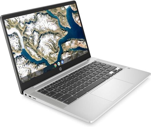 HP Chromebook 14a-na1093cl 14 Inch Full HD Laptop IPS Intel Celeron N4500 8GB LPDDR4x RAM 128GB eMMC UHD Graphics Wi-Fi Bluetooth 720p Camera Backlit Keyboard Chrome OS, Mineral Silver (Renewed) in Saudi Arabia