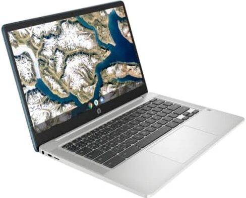 HP Chromebook 14a-na1093cl 14 Inch Full HD Laptop IPS Intel Celeron N4500 8GB LPDDR4x RAM 128GB eMMC UHD Graphics Wi-Fi Bluetooth 720p Camera Backlit Keyboard Chrome OS, Mineral Silver (Renewed) in Saudi Arabia