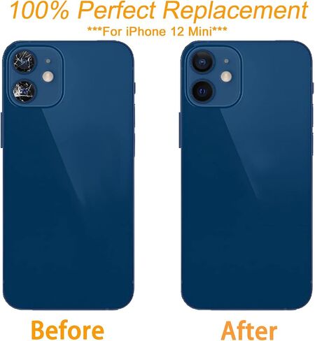 4 قطع بديلة لعدسة الكاميرا الزجاجية الخلفية مع مجموعة أدوات وغطاء كاميرا خلفية لهاتف iPhone 12 وiPhone 12 Mini 5.4 بوصة in Saudi Arabia
