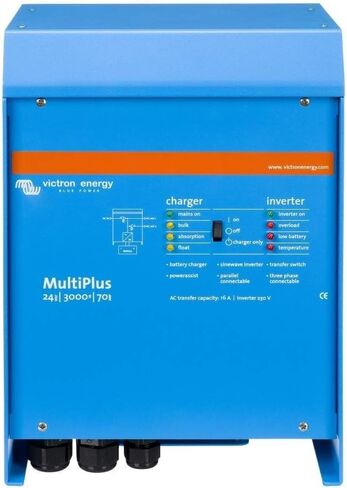 Victron Energy MultiPlus 3000VA 12-Volt Pure Sine Wave Inverter and 120 amp Battery Charger, UL-Certified in Saudi Arabia