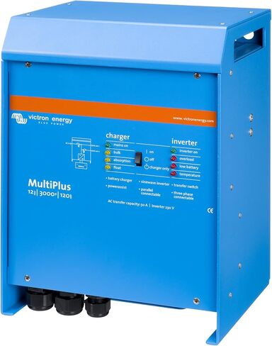 Victron Energy MultiPlus 3000VA 12-Volt Pure Sine Wave Inverter and 120 amp Battery Charger, UL-Certified in Saudi Arabia