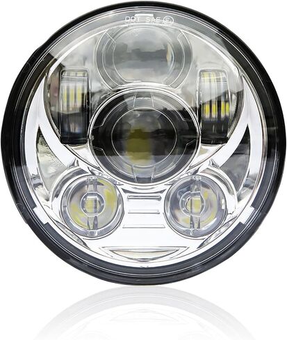 مصباح أمامي LED من Wisamic 5-3/4 5.75 بوصة - متوافق مع Harley Davidson Dyna Street Bob Super Wide Glide Low Rider Night Rod Train Softail Deuce Custom Sportster Iron 883-أسود in Kuwait