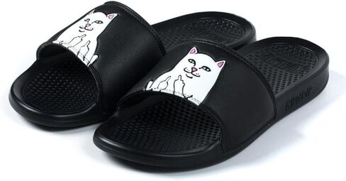 شرائح RIPNDIP Lord Nermal، شباشب للصيف، أحذية سهلة الارتداء، صنادل مضحكة للقطط للرجال (أسود، رجالي 12 | نسائي 13.5) in Saudi Arabia