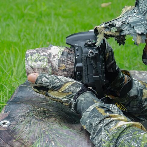 LOOGU Hunting Face Mask Ghillie Hat - Camo Neck Gaiter 3D Leafy Caps for Bow Duck Turkey Deer Hunting Blind Tree Camouflage in Saudi Arabia