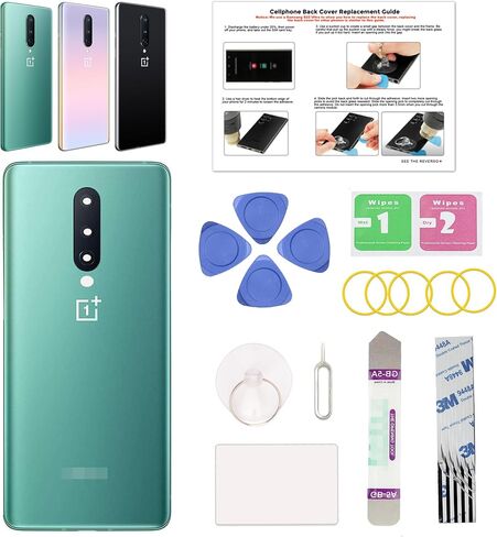 Compatible with OnePlus 8 Back Cover Replacement, OnePlus 8 Back Housing Door with Pre-installed Camera Lens, Repair Tools & Instruction, Glacial Green in Saudi Arabia