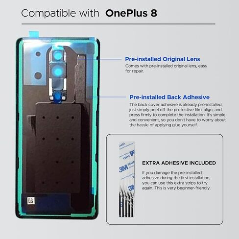Compatible with OnePlus 8 Back Cover Replacement, OnePlus 8 Back Housing Door with Pre-installed Camera Lens, Repair Tools & Instruction, Glacial Green in Saudi Arabia