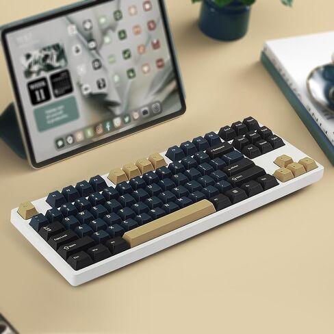 Happy Balls Doubleshot PBT Keycaps Cherry Profile Keyset US-ANSI Layout Key Caps for 61/68/75/81/84/87/98/104/108 MX Switches Mechanical Keyboards (Peach Pink Keyset) in Kuwait