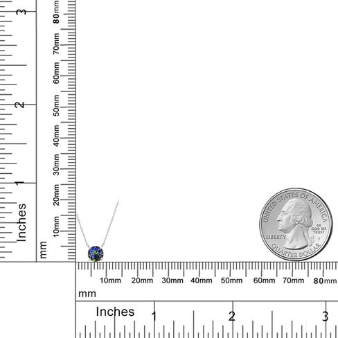 عقد من الذهب الأبيض عيار 18 قيراط من Gem Stone King للنساء (0.70 قيراط، حجر بخت شهر نوفمبر، دائري 5 مم، سلسلة 18 بوصة) in Kuwait