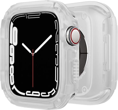BOTOMALL Soft Silicone Bumper with PC Cover Compatible with Apple Watch Case 40mm 41mm Series 9 8 SE2 7 6 SE 5 4,Military Grade Durable Slim Protector for iWatch Men Women [No Screen Protector]-Clear in Saudi Arabia