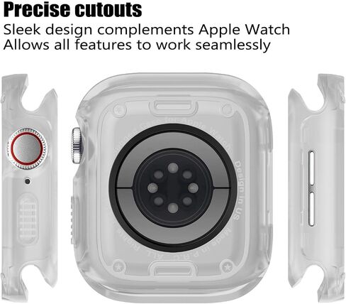 BOTOMALL Soft Silicone Bumper with PC Cover Compatible with Apple Watch Case 40mm 41mm Series 9 8 SE2 7 6 SE 5 4,Military Grade Durable Slim Protector for iWatch Men Women [No Screen Protector]-Clear in Saudi Arabia