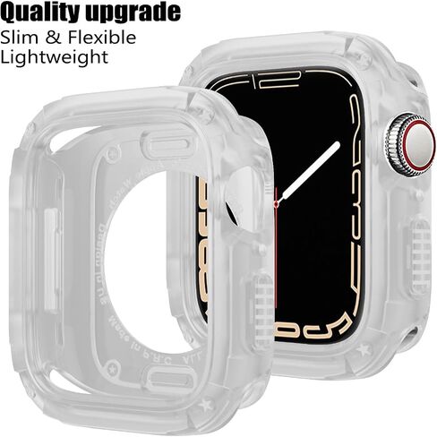 BOTOMALL Soft Silicone Bumper with PC Cover Compatible with Apple Watch Case 40mm 41mm Series 9 8 SE2 7 6 SE 5 4,Military Grade Durable Slim Protector for iWatch Men Women [No Screen Protector]-Clear in Saudi Arabia