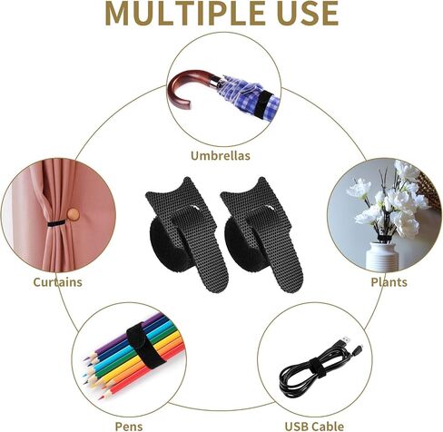 120pcs 6 Inch Reusable Cable Ties, T Type Black Cable Management Cord Organizer Adjustable Reusable Zip Ties Cord Organizers For Homes, Offices And Garages And Data Centers(12x100mm) in Saudi Arabia
