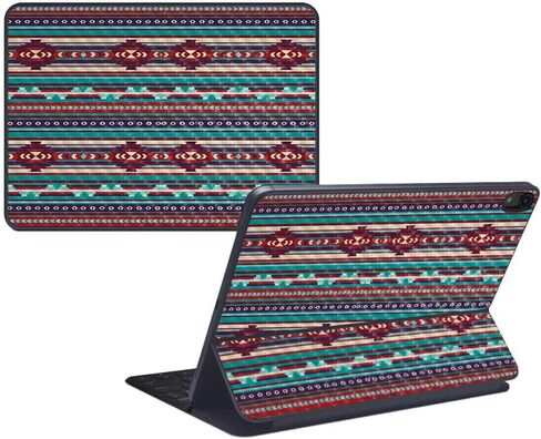 MightySkins Carbon Fiber Skin for Apple iPad Pro Smart Keyboard 12.9" (2018) - Southwest Stripes - Protective, Durable Textured Carbon Fiber Finish - Easy to Apply - Made in The USA in Saudi Arabia