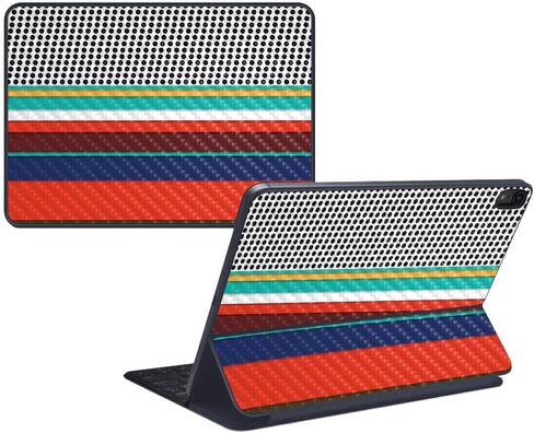 MightySkins Carbon Fiber Skin for Apple iPad Pro Smart Keyboard 12.9" (2018) - Southwest Stripes - Protective, Durable Textured Carbon Fiber Finish - Easy to Apply - Made in The USA in Saudi Arabia
