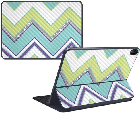 MightySkins Carbon Fiber Skin for Apple iPad Pro Smart Keyboard 12.9" (2018) - Southwest Stripes - Protective, Durable Textured Carbon Fiber Finish - Easy to Apply - Made in The USA in Saudi Arabia