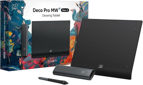 تابلت الرسم اللاسلكي XPPen Deco Pro MW Gen2 Bluetooth مع قلم X3 Pro وقرص مفتاح صغير، لوحة رسم رقمية للرسوم المتحركة والفن الرقمي وتحرير الفيديو (9 بوصة) in Kuwait