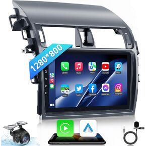 Car Radio Stereo for Toyota Corolla 2009 2010 2011 2012 2013 : 1280x800 Android Car Screen with 5G-WiFi GPS Navigation - CarPlay Android Auto 4+32G Bluetooth FM Backup Camera SWC