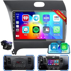 for 2013-2018 KIA Cerato K3 Forte【8 Core 4+64GB】 Android 13 Radio, 9'' Touch Screen Car Stereo with Wireless Carplay Android Auto, Bluetooth 5.0/GPS/WiFi/32EQ DSP/SWC/Mic, Backup Cam