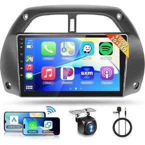 8Core 2+64G Car Stereo for Toyota RAV4 2001-2006 Wireless Carplay Android Auto,9 inch 1280 * 720P IPS Touch Screen Radio, Android/GPS/WiFi/32band DSP Audio/Bluetooth/SWC/Backup Camera