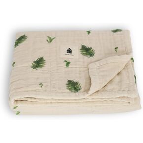 100% Organic Cotton Muslin Baby Blanket, Crib Bedding for Newborn Baby and Toddler, 4 Layers, Nursery Blanket for Boys and Girls, Baby Registry and Shower Gift - Neutral, Unisex, Fern